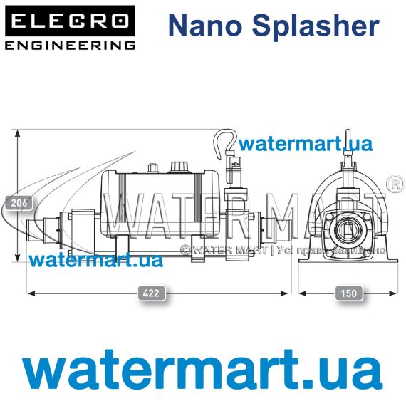 Электронагреватель Elecro Nano Splasher Titan - размеры