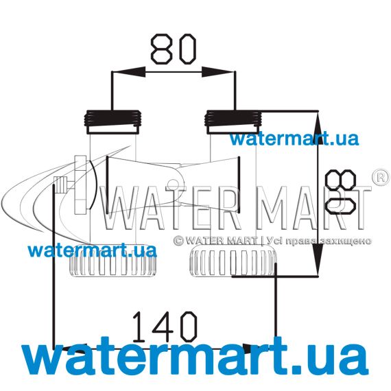 Клапан подмеса Ecosoft Clack WS1 (V4099) - размеры