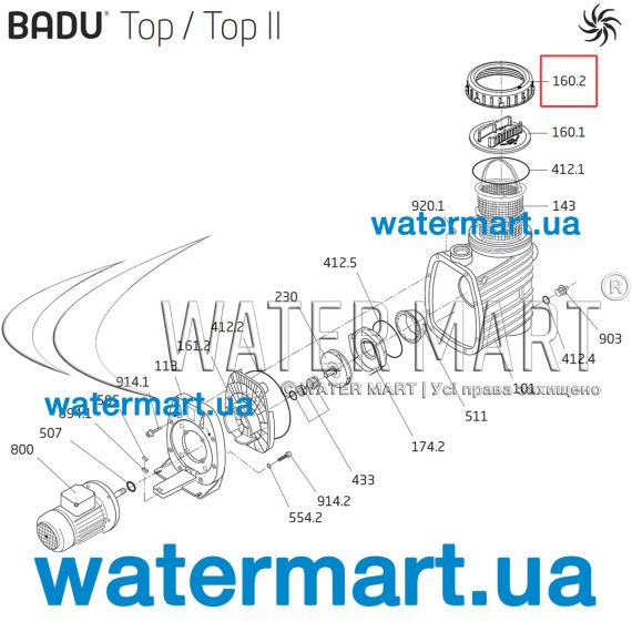 ​Гайка накидная насоса Badu/Bettar Top (292.1116.021) - схема