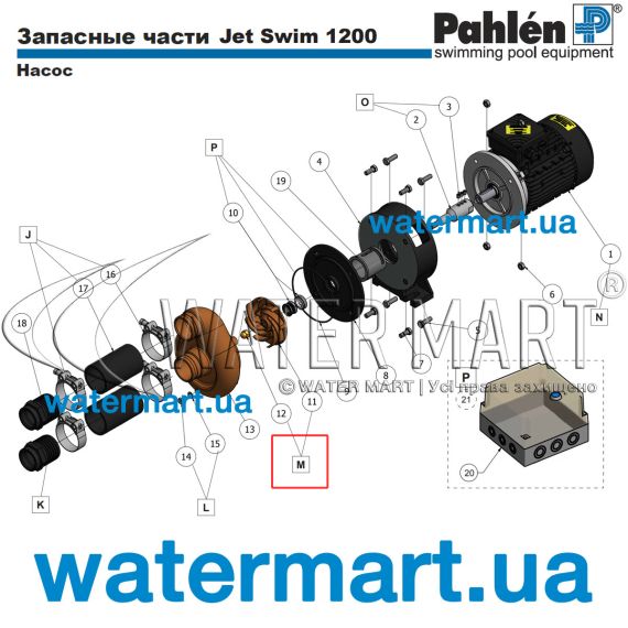 Крыльчатка насоса Pahlen Jetpump 2,2 кВт (636005/511870) - схема