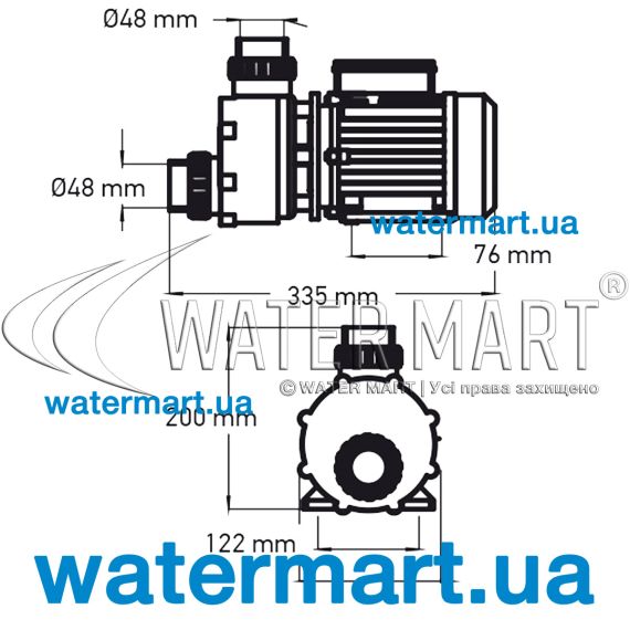 ​Насос для СПА-бассейна Wellis ACM0077 - размеры
