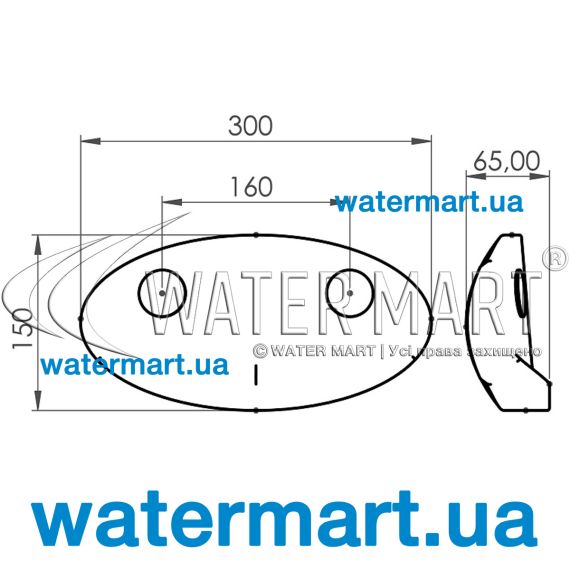 ​Подголовник для СПА Myspa 00041 300x65x60mm - размеры