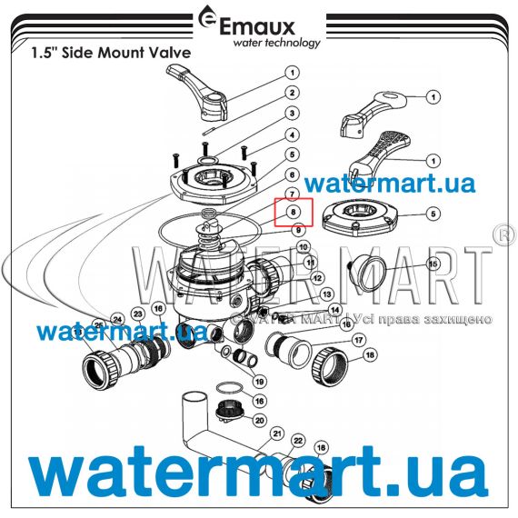 ​Уплотнительное кольцо Emaux MPV03 (02011002) - схема