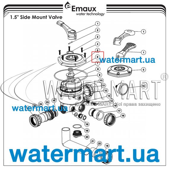​Уплотнительное кольцо ротора Emaux MPV03 (02011022) - схема
