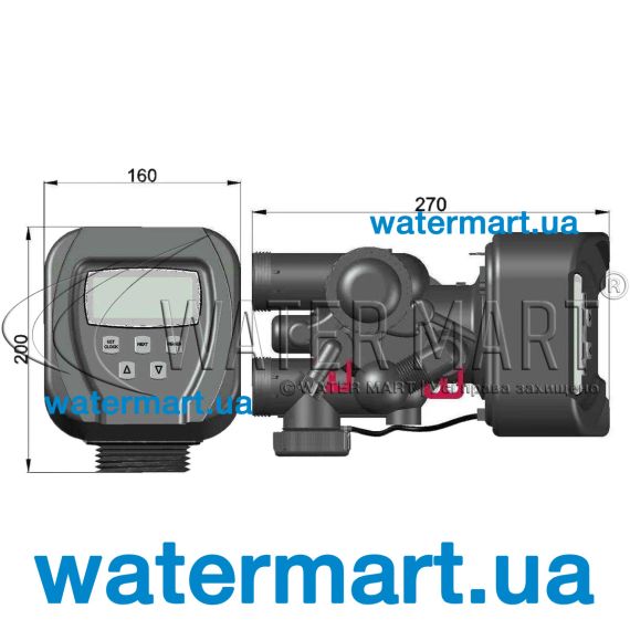 ​Клапан управления Clack WS1 CI - размеры