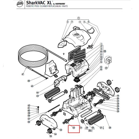 Приводные валы пылесоса Hayward SharkVac XL (RCX97509PAK2) - схема