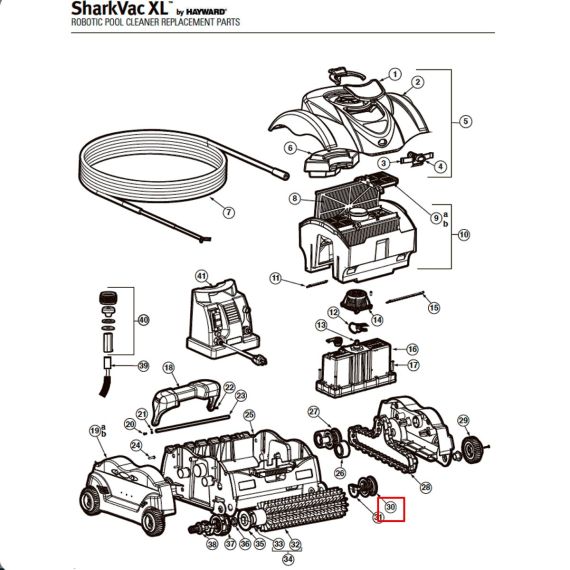 Приводные валы пылесоса Hayward SharkVac XL Pilot (RCX97505PAK2) - схема