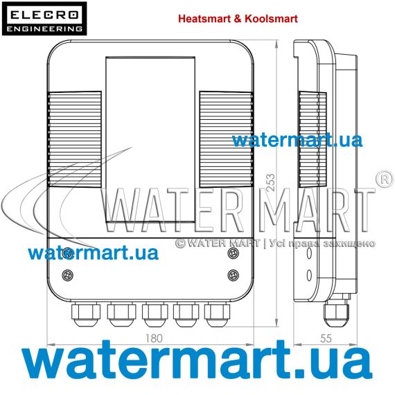 ​Контроллер к теплообменнику Elecro G2/SST Heatsmart Plus PSPC-HE - размеры