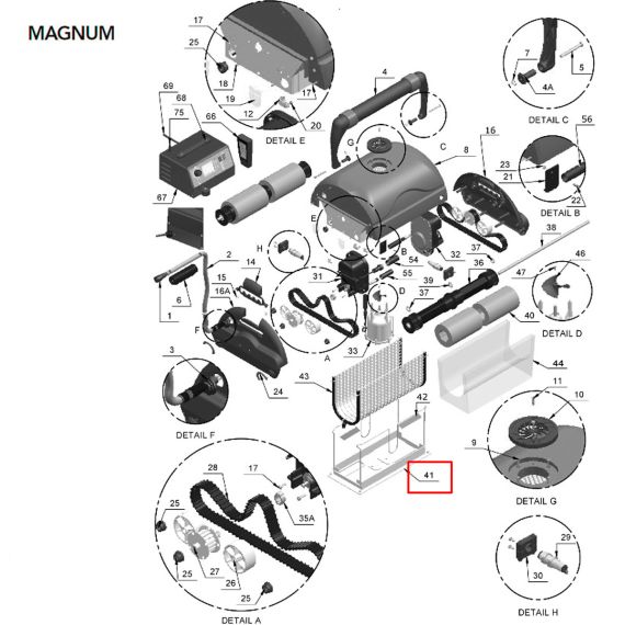 ​Корпус фильтра пылесоса AquaBot Magnum (AS6500200) - схема