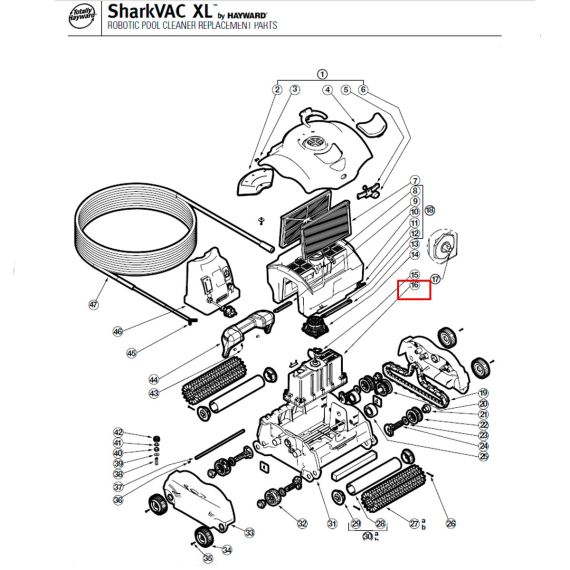 Мотор пылесоса Hayward SharkVac XL Pilot (RCX97490XLP) - схема