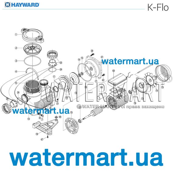 Насос для бассейна Hayward K-FLO SPK12605XY3 - схема