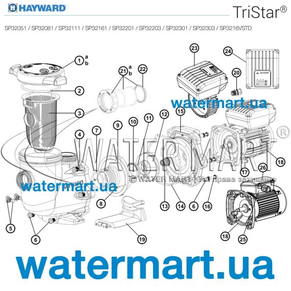 Насос для бассейна Hayward TriStar SP32301 - схема