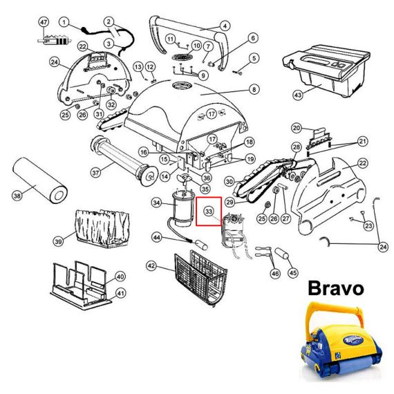 Мотор пылесоса AquaBot Bravo (AS08691-SP) - схема