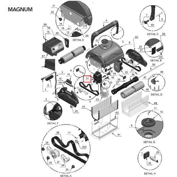 ​Мотор пылесоса AquaBot Magnum (AS08646-SP) - схема