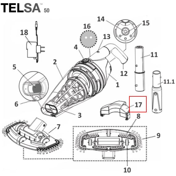 ​Зарядная станция для пылесоса Kokido Telsa 50 (K629ASM11) - схема