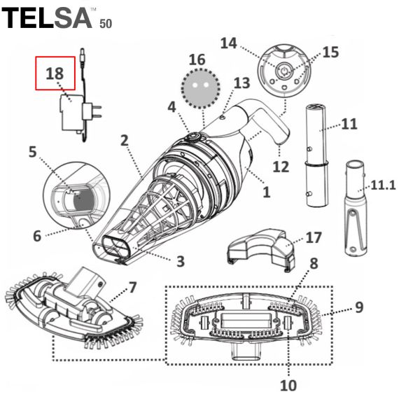 ​Зарядное устройство пылесоса Kokido Telsa 80 (K62900163/EU) - схема