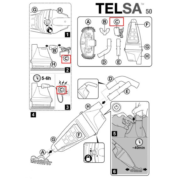​Зарядное устройство пылесоса Kokido Telsa 50 (K62900163/EU) - схема