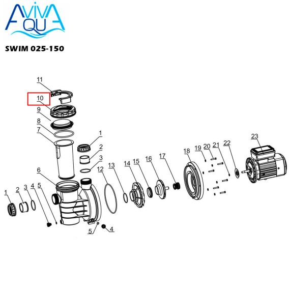 ​Гайка крышки префильтра насоса Aquaviva SWIM 025-150 (A13170003) - схема