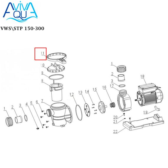 Гайка крышки префильтра Aquaviva VWS\STP 150-300 (A13170002) - схема