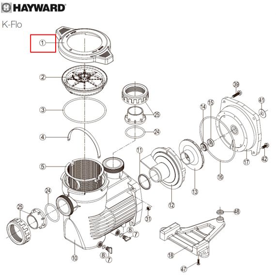 ​Гайка крышки префильтра Hayward K-FLO (RPUM0001.07R) - схема