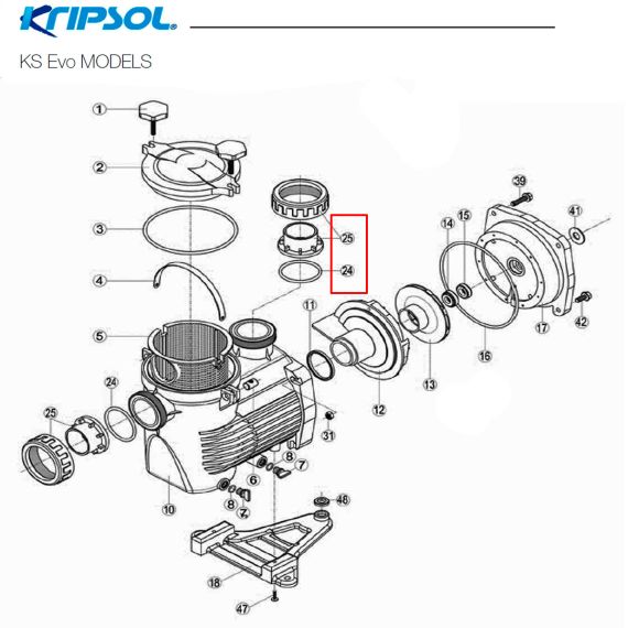 ​Гайка накидная 63 мм насоса Kripsol (EK63.B/500100256300) - схема