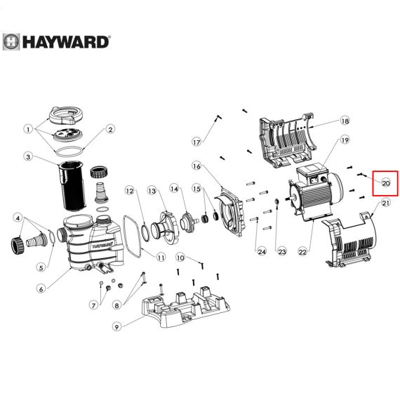 Болты фланца насоса Hayward PowerLine/Power-Flo II(SPX8100Z1/6060XZ1) - схема
