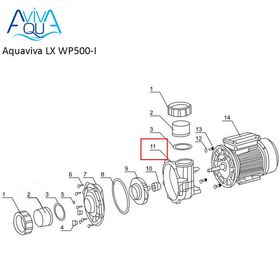 ​Корпус насоса Aquaviva LX WP500-I (A01210041 №11) - схема
