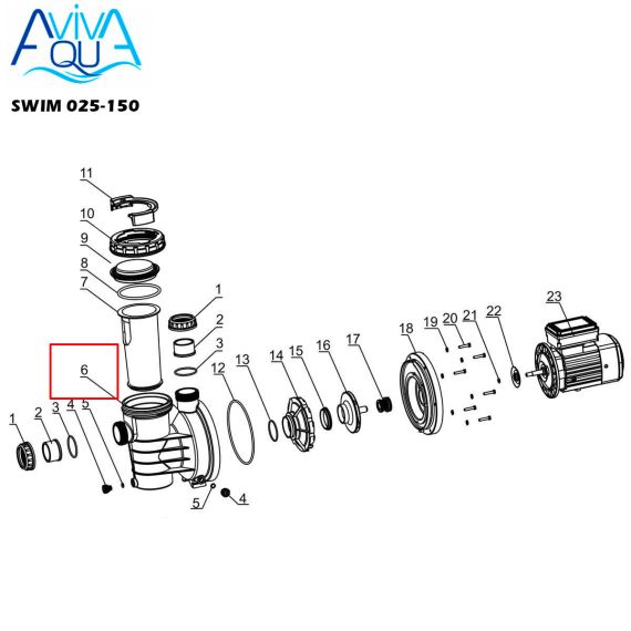 ​Корпус насоса Aquaviva SWIM 025-150 (A01210057) - схема
