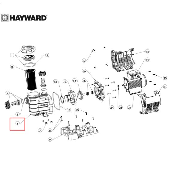 Корпус насоса Hayward Power-Flo II/PowerLine (SPX8100AA) - схема