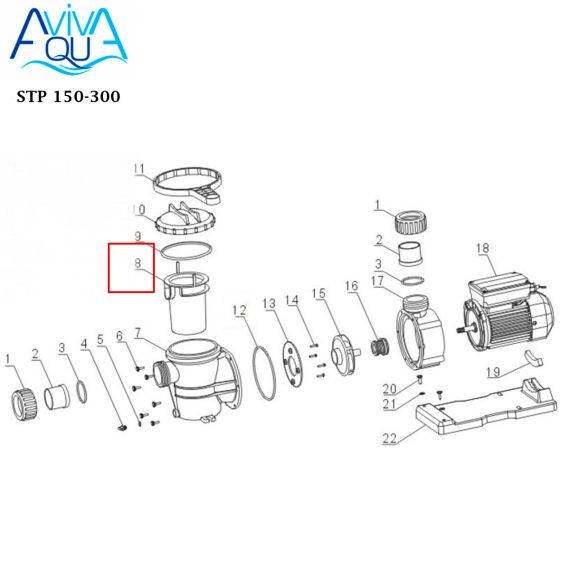 Кошик префільтра Aquaviva STP 150-300 (A34080013) - схема