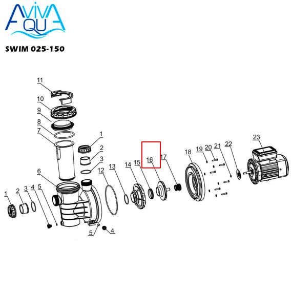 Крильчатка насоса Aquaviva SWIM 050 (A03050084) - схема