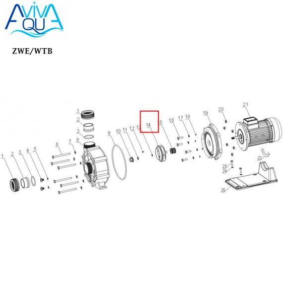 Крильчатка насоса Aquaviva ZWE/WTB 300T (A03050260) - схема