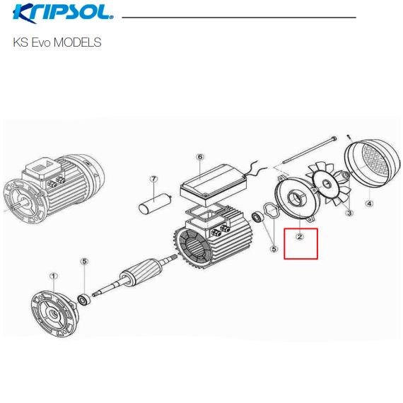 ​Крышка двигателя насоса Kripsol MEC 63/M3 (505010201300) - схема
