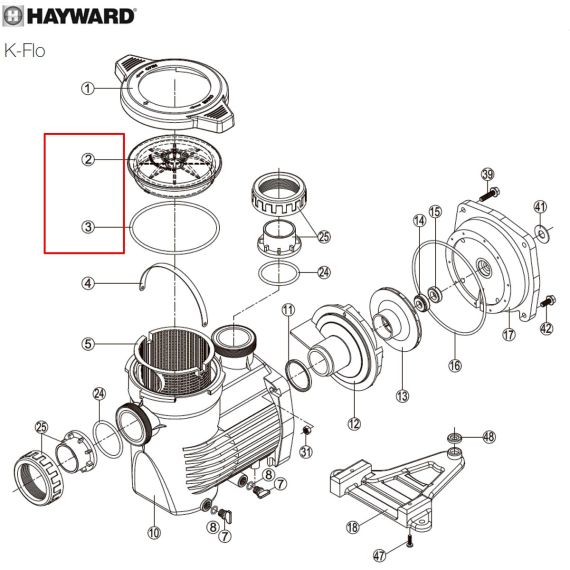 ​Крышка префильтра Hayward K-FLO (RPUM0002.10R) - схема