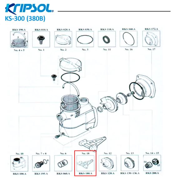 ​Подставка под корпус Kripsol ЕР/СК/OK/KS/KNG (RKS 180.A/RBH0009.01R) - схема