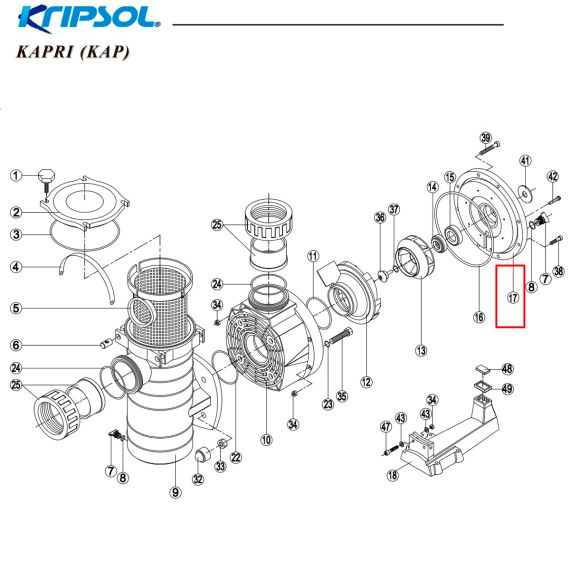 Фланец корпуса насоса Kripsol КА/КАР (500100080003) - схема