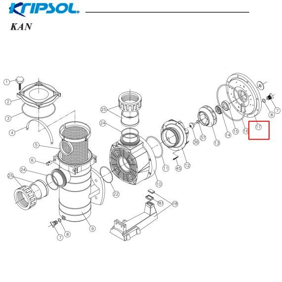Фланец корпуса насоса Kripsol KAN/KT (RPUM0017.05R) - схема