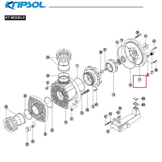 Фланец корпуса насоса Kripsol KAN/KT (RPUM0017.05R) - схема