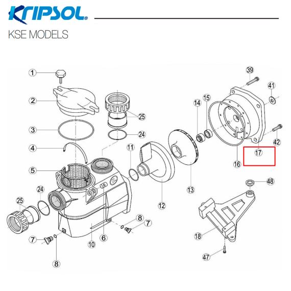 Фланец корпуса Kripsol KNG/KS/EP-RKS (RBH0008.02R /RPUM0017.02R/500100080002) - схема