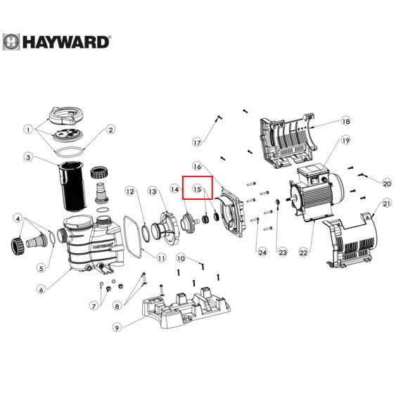 Сальник насоса Hayward Power-Flo II/Max-Flo/PowerLine (SPX1600Z2) - схема