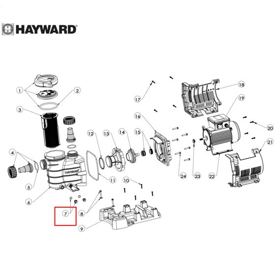 ​Сливная пробка Hayward Power-Flo II/PowerLine (SPX1700FG) - схема