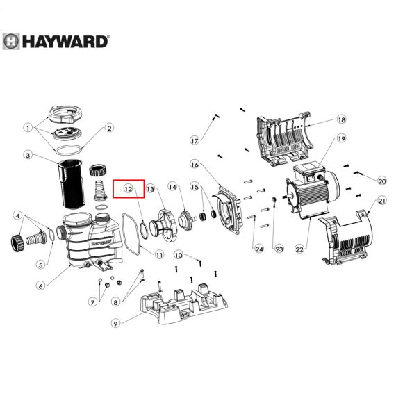 ​Уплотнительное кольцо диффузора Hayward Power-Flo II/PowerLine (SPX8100R) - схема