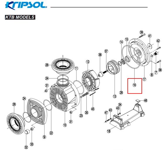 ​Уплотнительное кольцо к фланцу насоса Kripsol (RBH0013.04R) - схема
