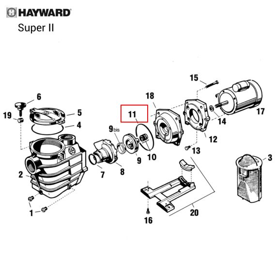 Уплотнительное кольцо корпуса насоса Hayward Super II (SPX3000T) - схема