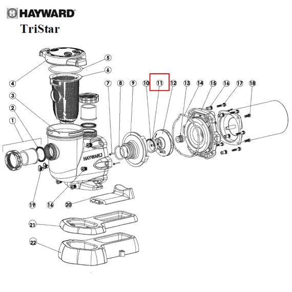 ​Уплотнительное кольцо крыльчатки насоса Hayward Tristar (SPX3021R) - схема