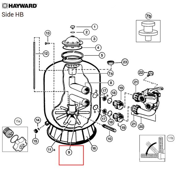Адаптер колектора фільтра​ Hayward PRO SIDE (SX210CD2FW)​ - схема