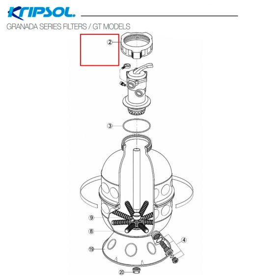 ​Гайка крышки фильтра Kripsol Granada (RRFI0002.00R/500200020000) - схема