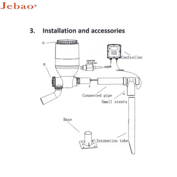 Кормушка для рыб Jebao FD-55 - схема