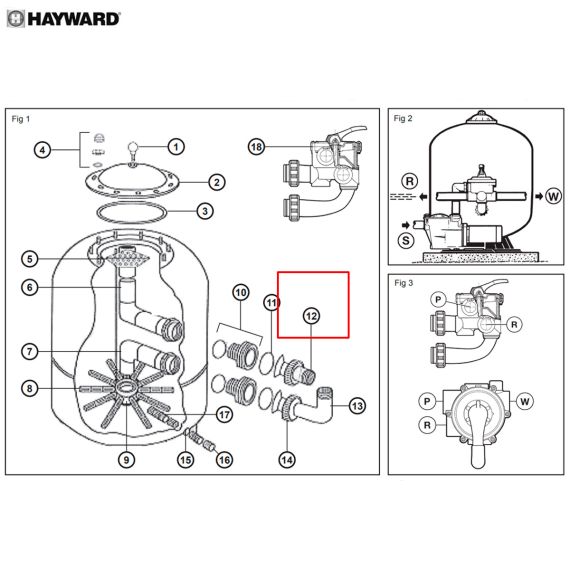 З'єднувальна муфта для клапана Hayward NC/Polyester (NCX2312059) - схема