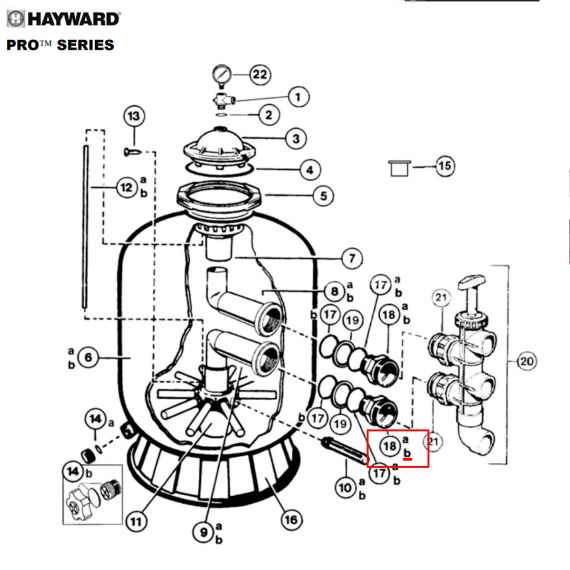 Соединительная муфта Ø90 для клапана Hayward Pro/Powerline (SX244P) - схема